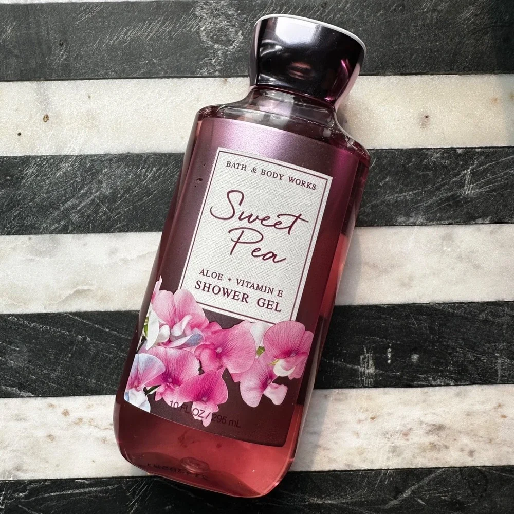 Bath Body Works Sweet Pea Aloe + Vitamin E Shower Gel 10 fl oz / 295mL Brand New